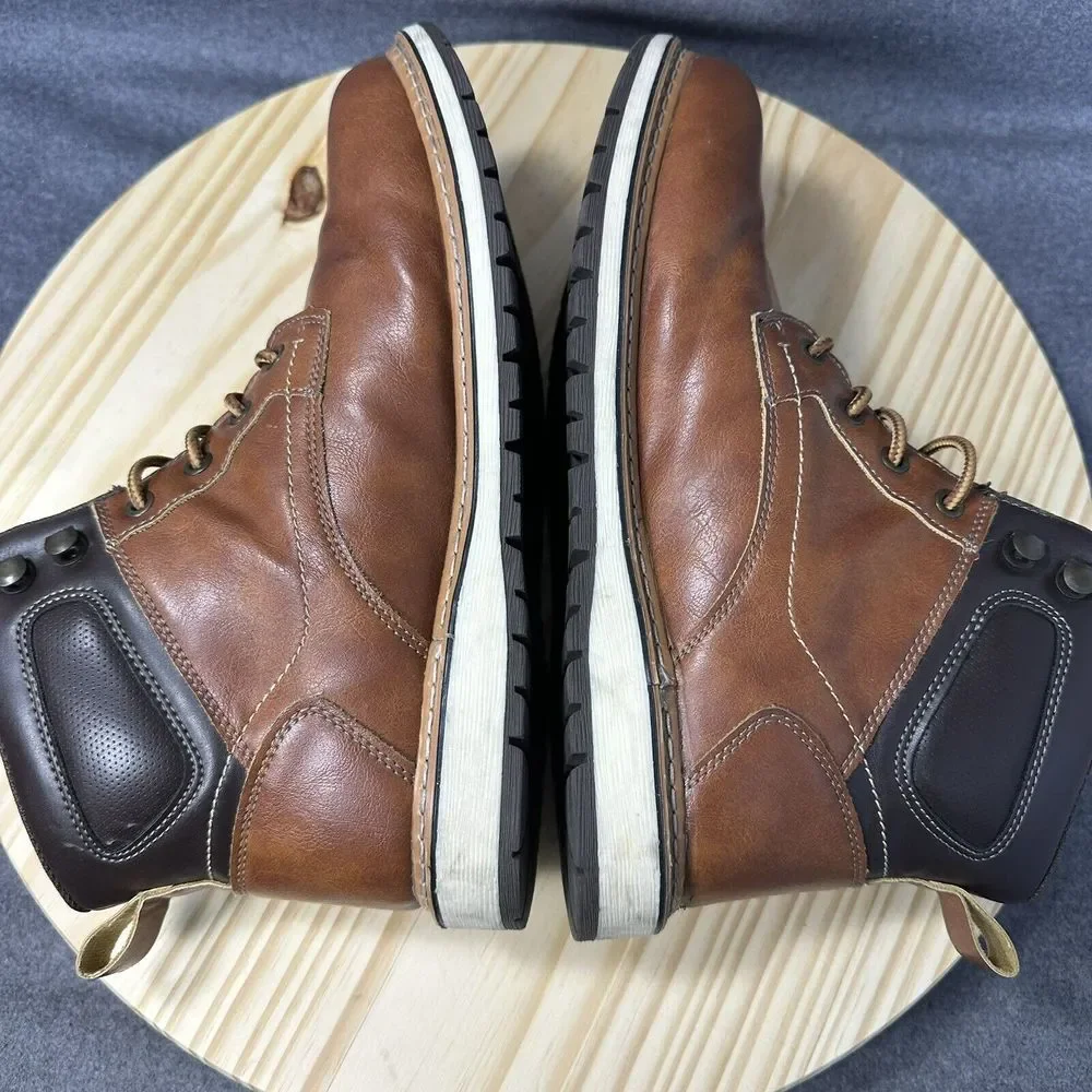 Xray Footwear Men's Chelsea Casual Work Boot Faux Leather‎ Round Toe Size 9.5